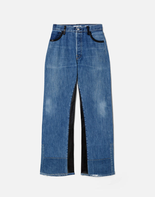 re done High Rise Wide Leg Indigo Leather