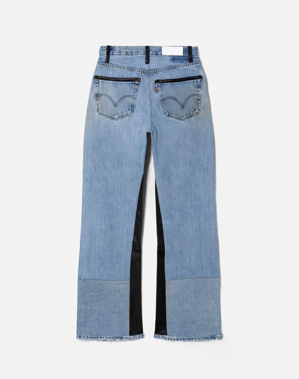 Re Done High Rise Wide Leg Indigo Leather