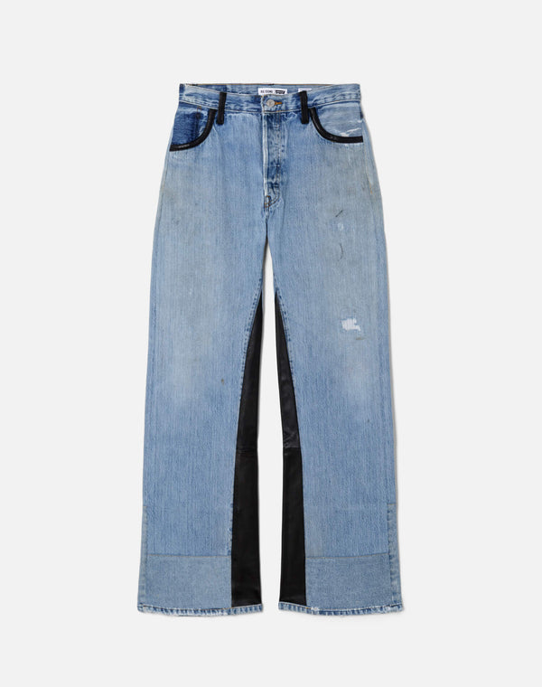 re done High Rise Wide Leg Indigo Leather