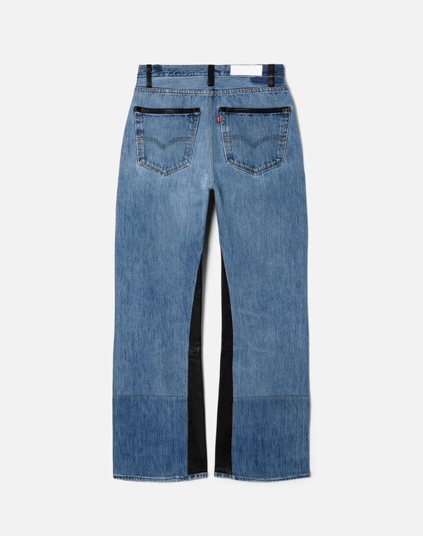 Re Done High Rise Wide Leg Indigo Leather