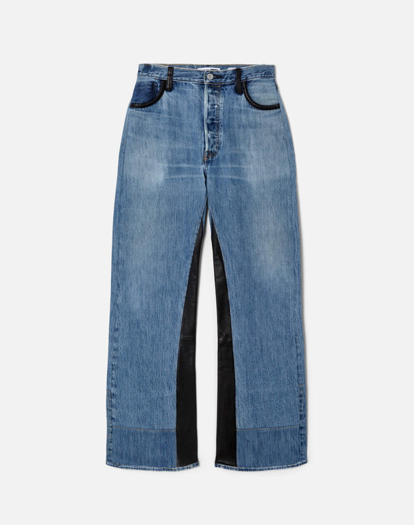 re done High Rise Wide Leg Indigo Leather