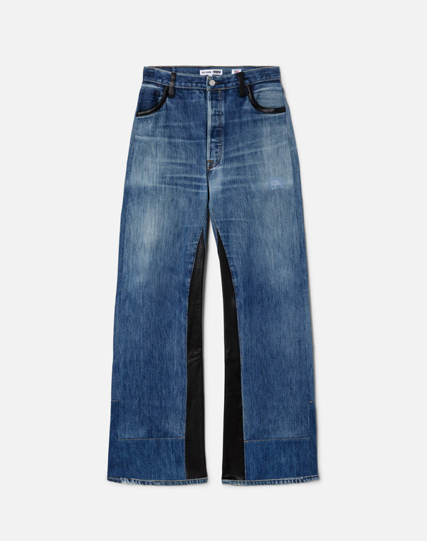 re done High Rise Wide Leg Indigo Leather