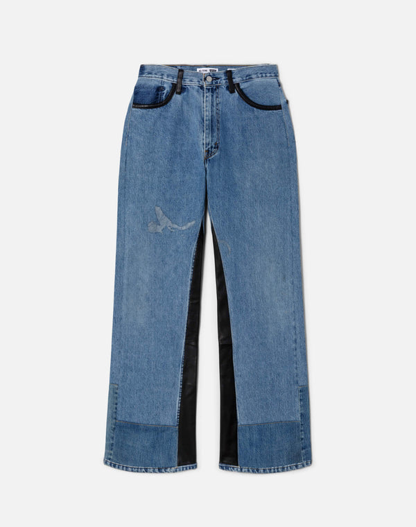 re done High Rise Wide Leg Indigo Leather