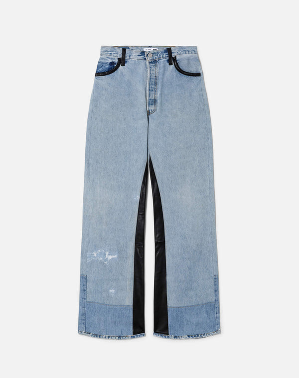 re done High Rise Wide Leg Indigo Leather