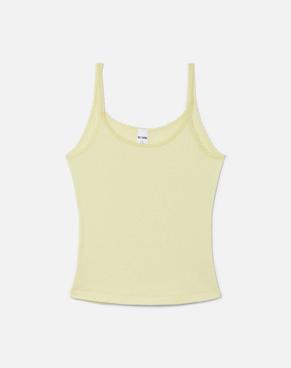 re done Lace Strap Tank Limeade