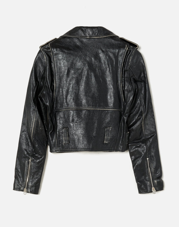 Re Done Leather Moto Jacket Vintage Black