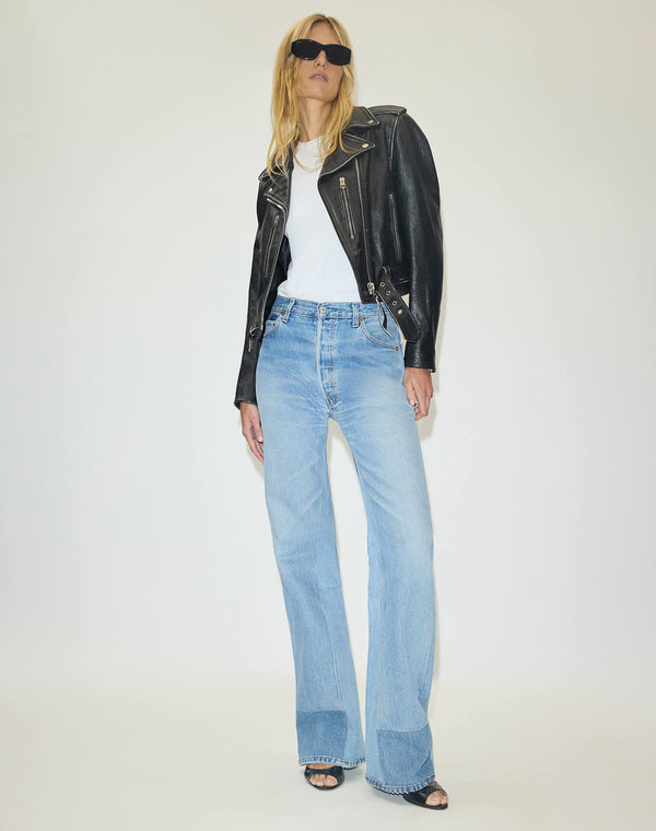 Re Done Leather Moto Jacket Vintage Black