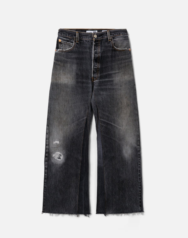 Re Done Levi's Black High Rise Wide Leg Crop