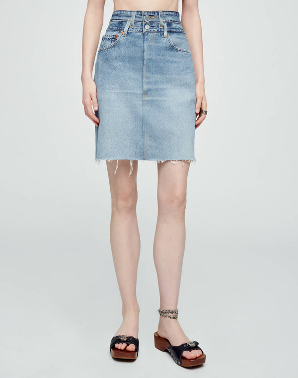 Re Done Levi's Double Waisted Pencil Skirt Indigo