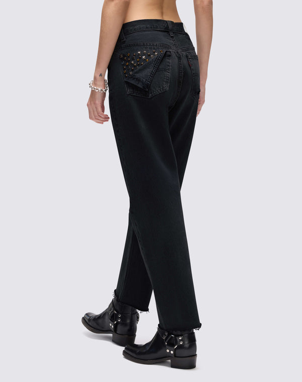 Re Done Levi's Multi Stud Boyfriend Jean
