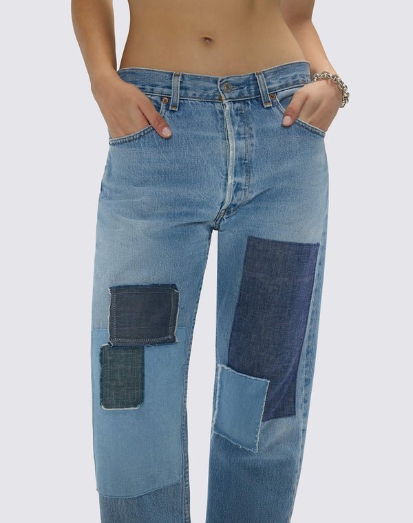 Re Done Levi's Patchwork Boyfriend Jean