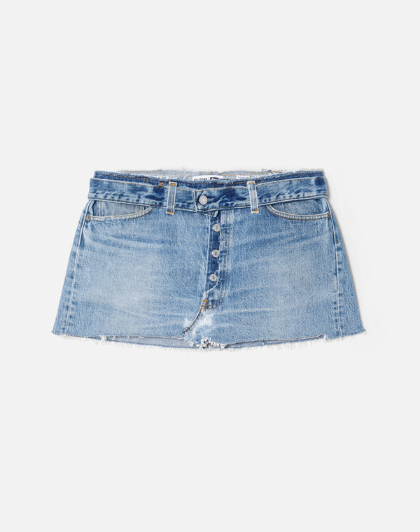 Re Done Levi's Raw Waist Mini Skirt