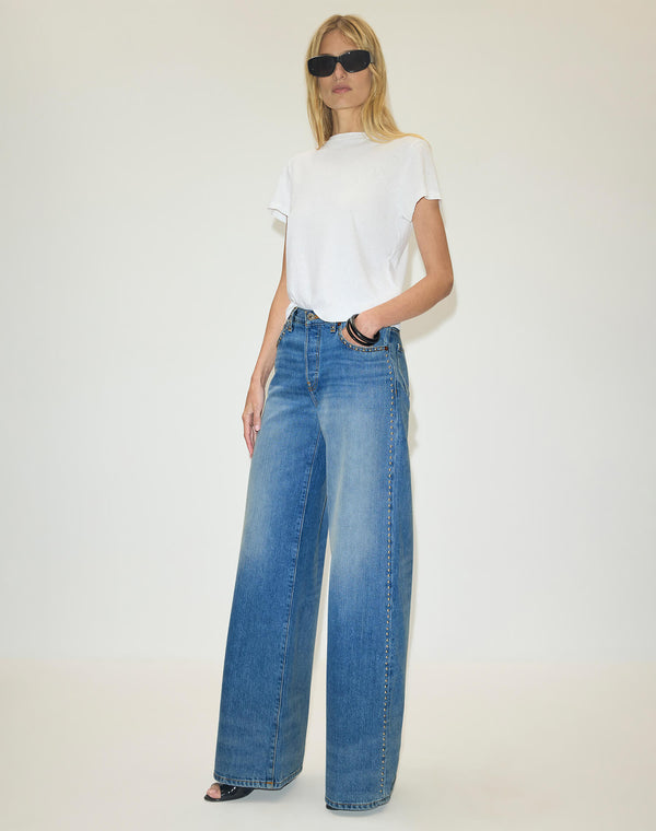 Re Done Mid Rise Palazzo Minerva Stud