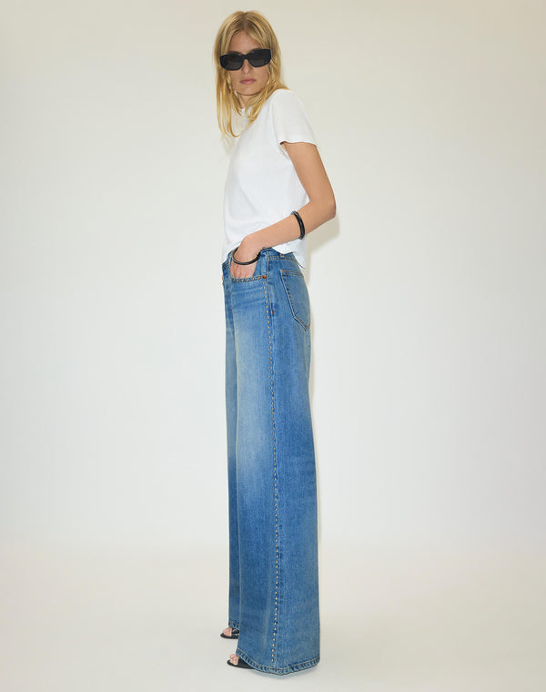 Re Done Mid Rise Palazzo Minerva Stud