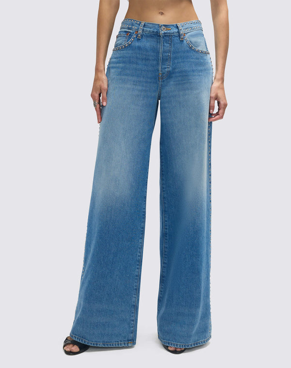 re done Mid Rise Palazzo Minerva Stud