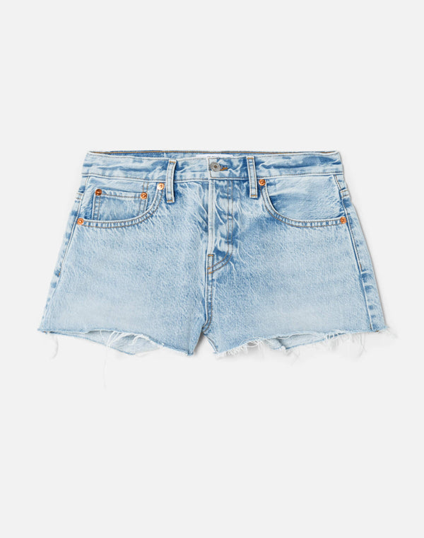 Re Done Mid Rise Relaxed Short Maliblue