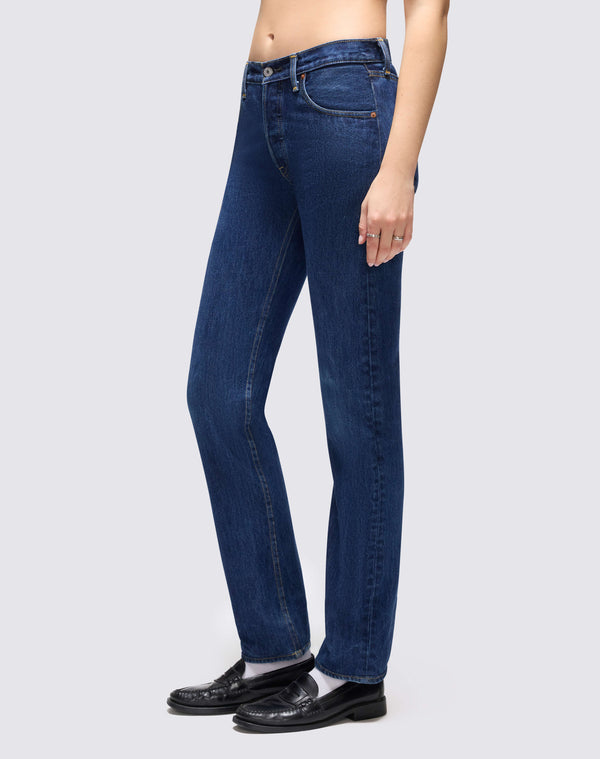 Re Done Mid Rise Slim Straight Indigo