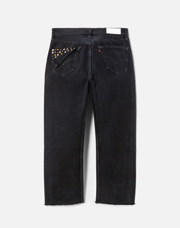 Re Done Multi Stud Boyfriend Jean Black Multi Stud