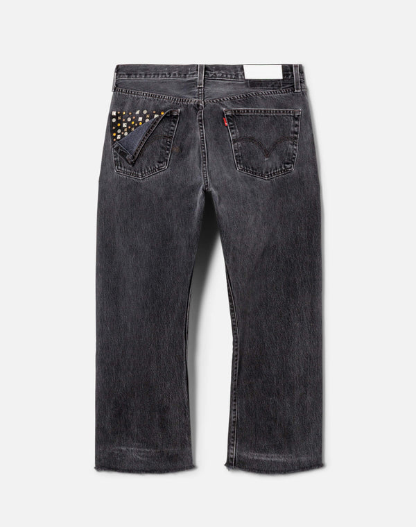 Re Done Multi Stud Boyfriend Jean Black Multi Stud