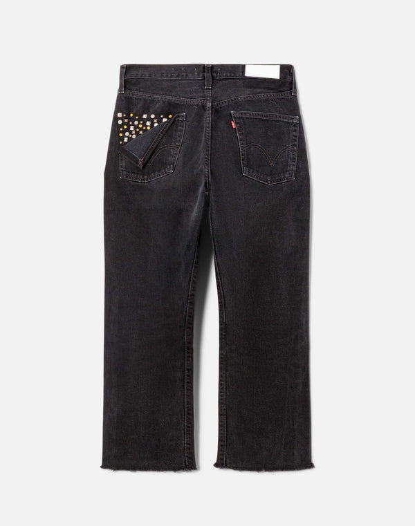 Re Done Multi Stud Boyfriend Jean Black Multi Stud