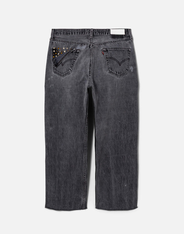 Re Done Multi Stud Boyfriend Jean Black Multi Stud