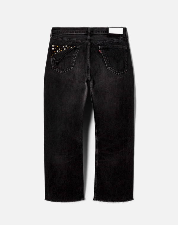 Re Done Multi Stud Boyfriend Jean Black Multi Stud