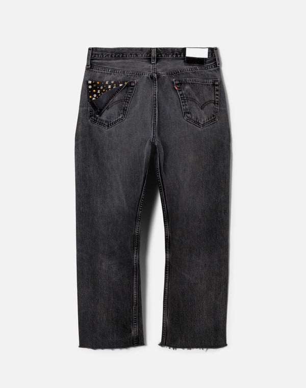 Re Done Multi Stud Boyfriend Jean Black Multi Stud