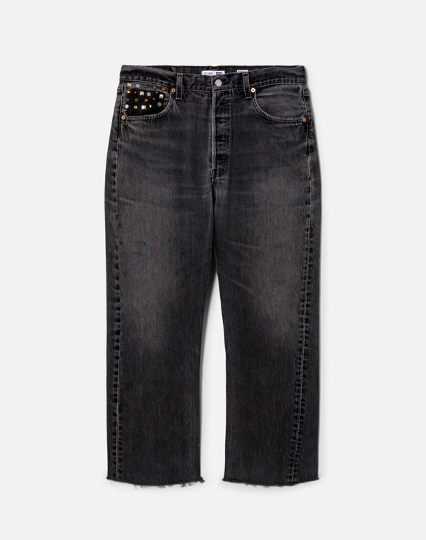 re done Multi Stud Boyfriend Jean Black Multi Stud