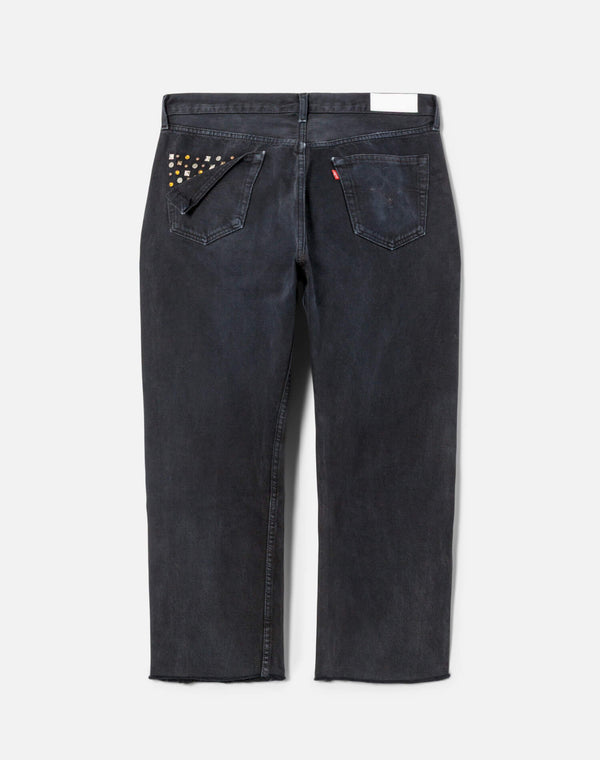 Re Done Multi Stud Boyfriend Jean Black Multi Stud