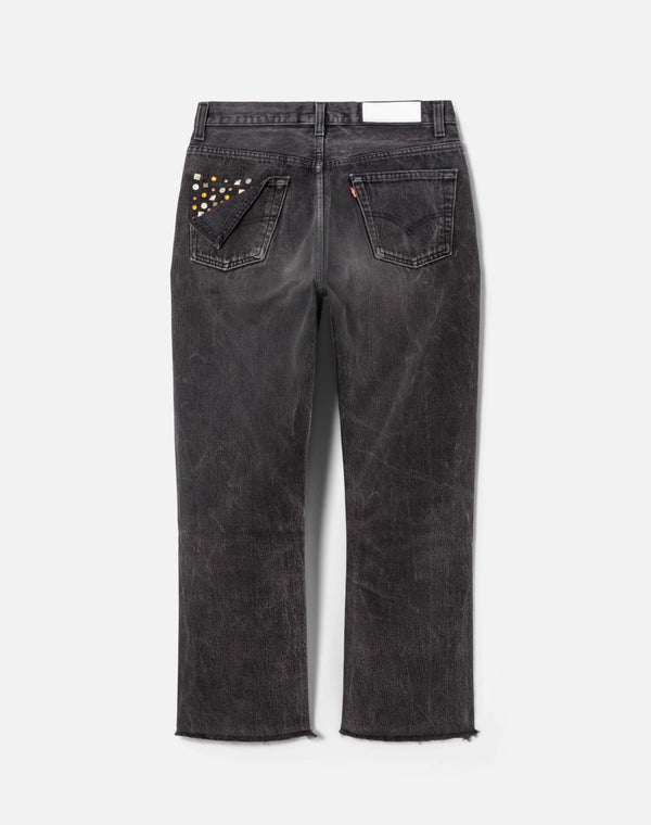 Re Done Multi Stud Boyfriend Jean Black Multi Stud