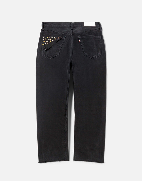 Re Done Multi Stud Boyfriend Jean Black Multi Stud