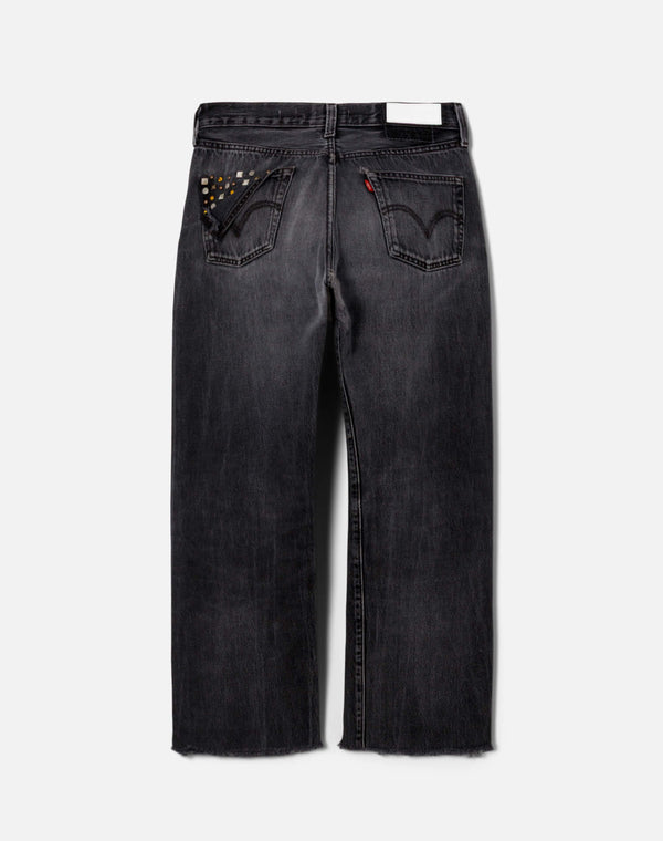 Re Done Multi Stud Boyfriend Jean Black Multi Stud