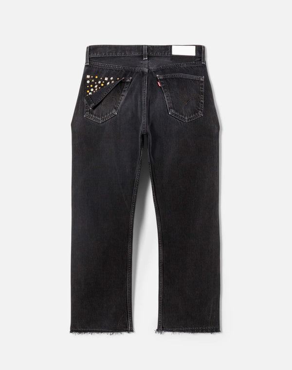 Re Done Multi Stud Boyfriend Jean Black Multi Stud