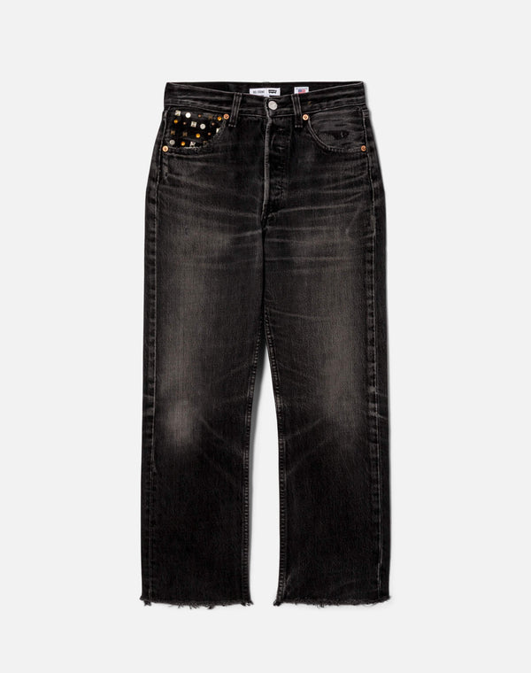 re done Multi Stud Boyfriend Jean Black Multi Stud