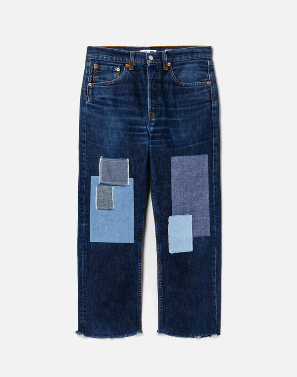 re done Patchwork Boyfriend Jean Assorted Indigos