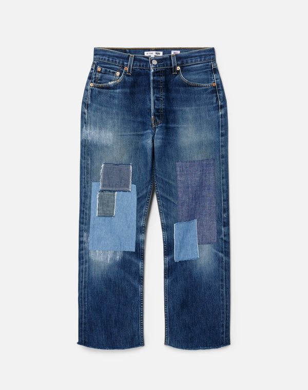 re done Patchwork Boyfriend Jean Assorted Indigos