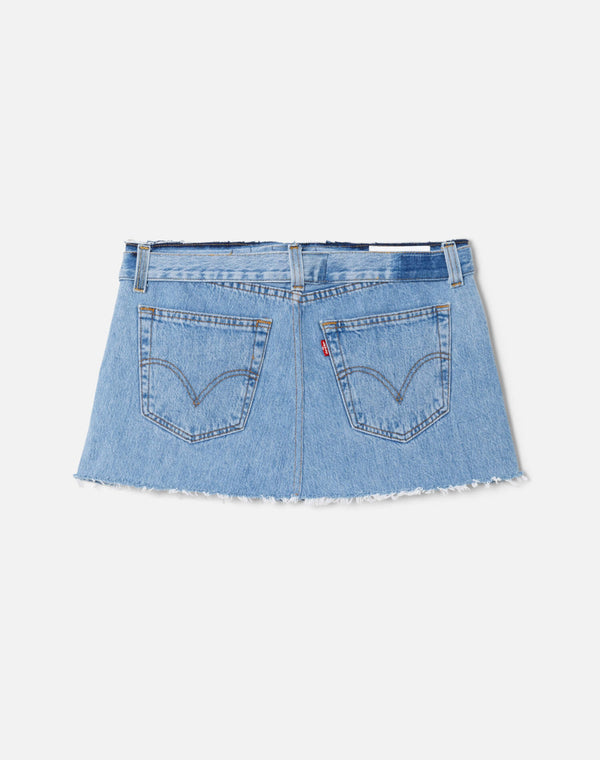 Re Done Raw Waist Mini Skirt Indigo