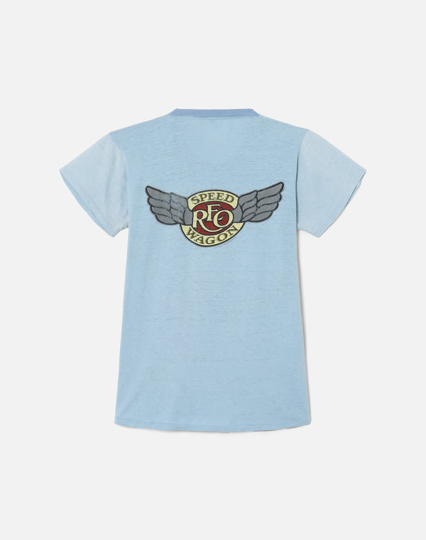 Re Done Reo Speedwagon 9 Lives Tour 1979 Tee Blue