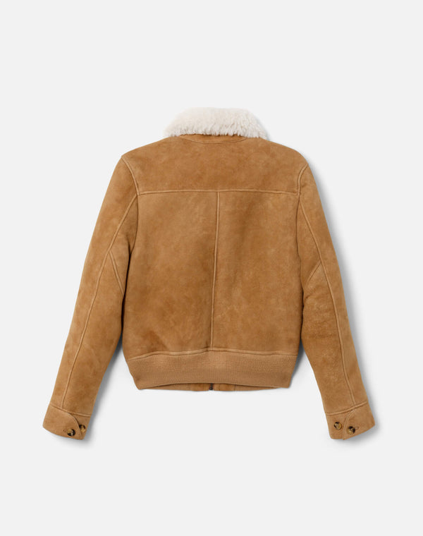 Re Done Shearling Bomber Tobacco