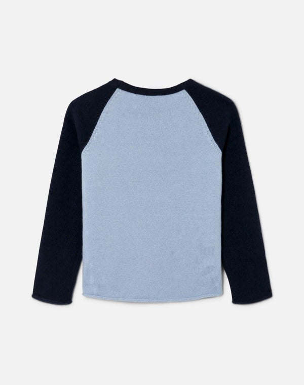 Re Done Shrunken Baseball Raglan Bluebell/Navy