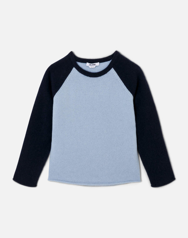 re done Shrunken Baseball Raglan Bluebell/Navy