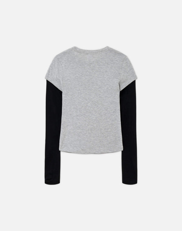 Re Done Slim Layer Long Sleeve Grey/Black