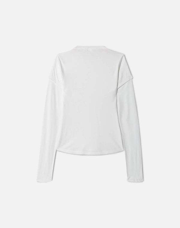 Re Done Slim Layer Long Sleeve Off White
