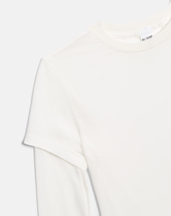 Re Done Slim Layer Long Sleeve Off White