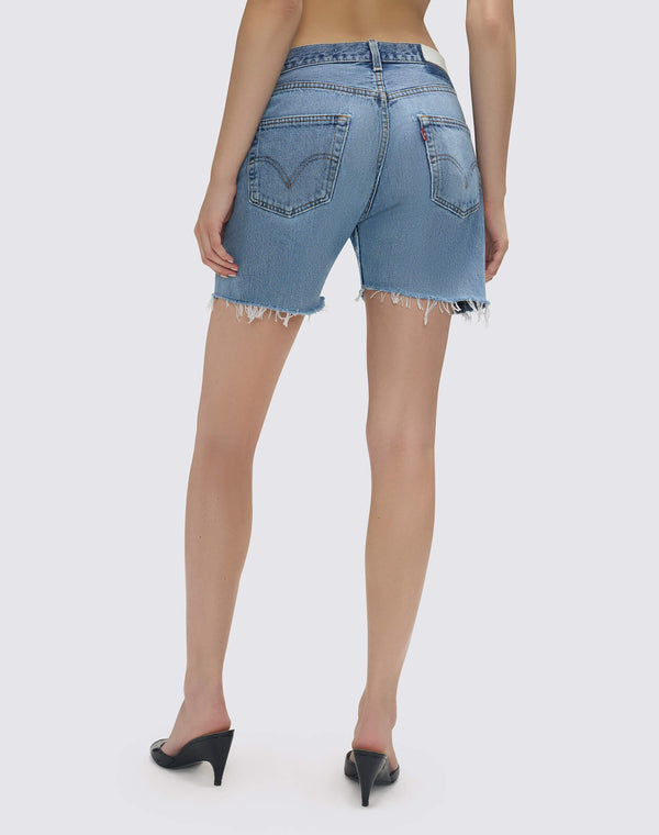 Re Done Studded Boy Short Indigo Bloom Stud