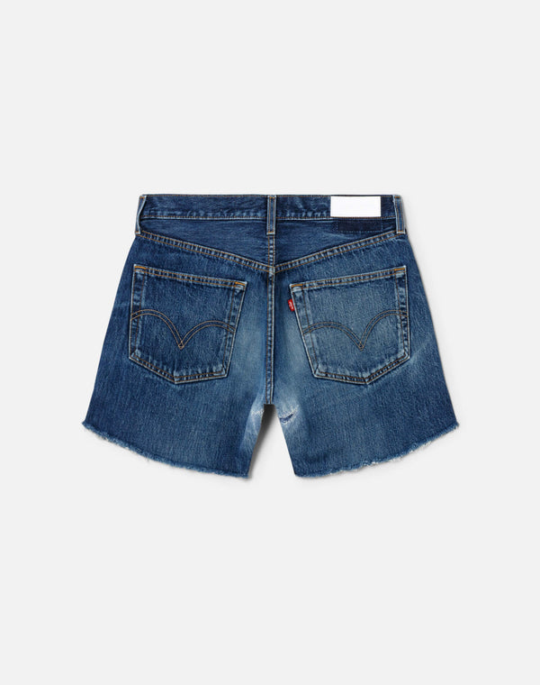 Re Done Studded Boy Short Indigo Bloom Stud