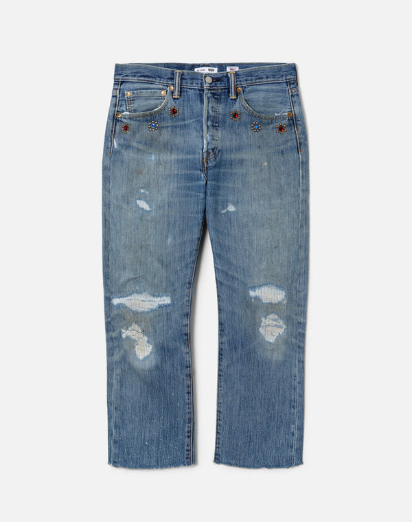 re done Studded Boyfriend Jean Indigo Bloom Stud