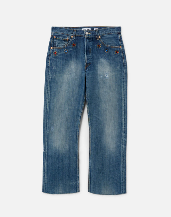 re done Studded Boyfriend Jean Indigo Bloom Stud