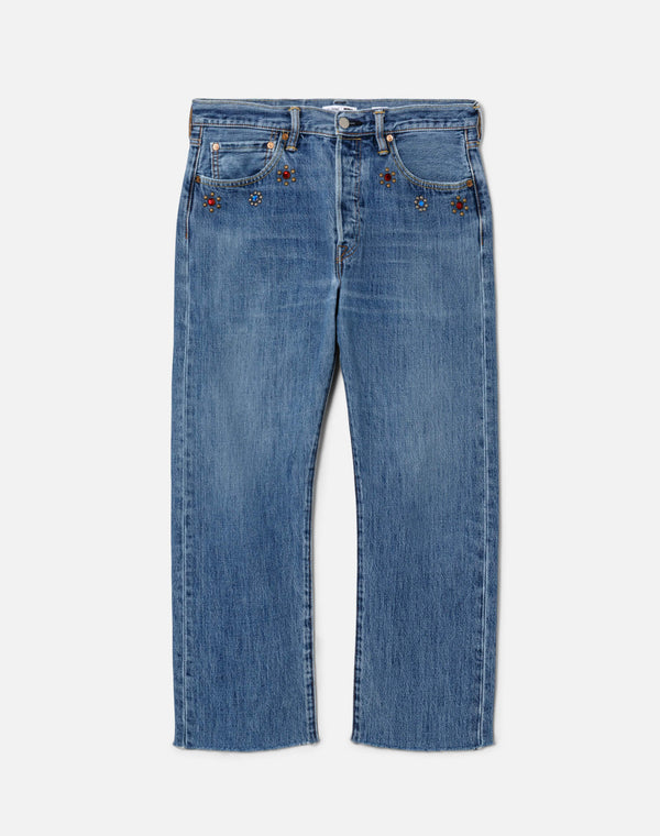 re done Studded Boyfriend Jean Indigo Bloom Stud