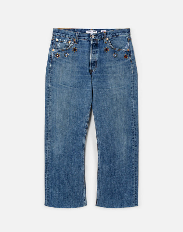re done Studded Boyfriend Jean Indigo Bloom Stud